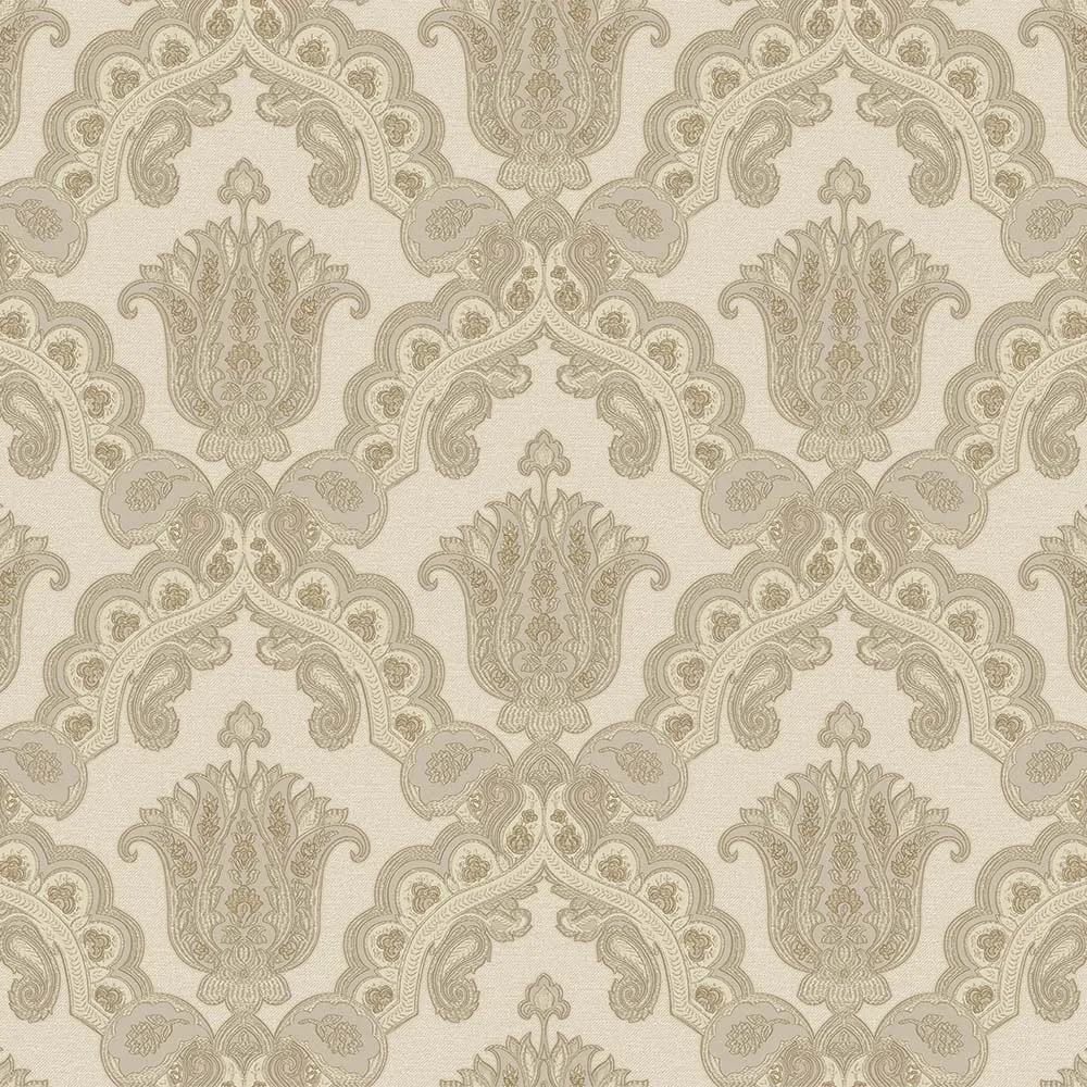 Beige Embossed Wallpaper – Timeless Warmth (5809-1)
